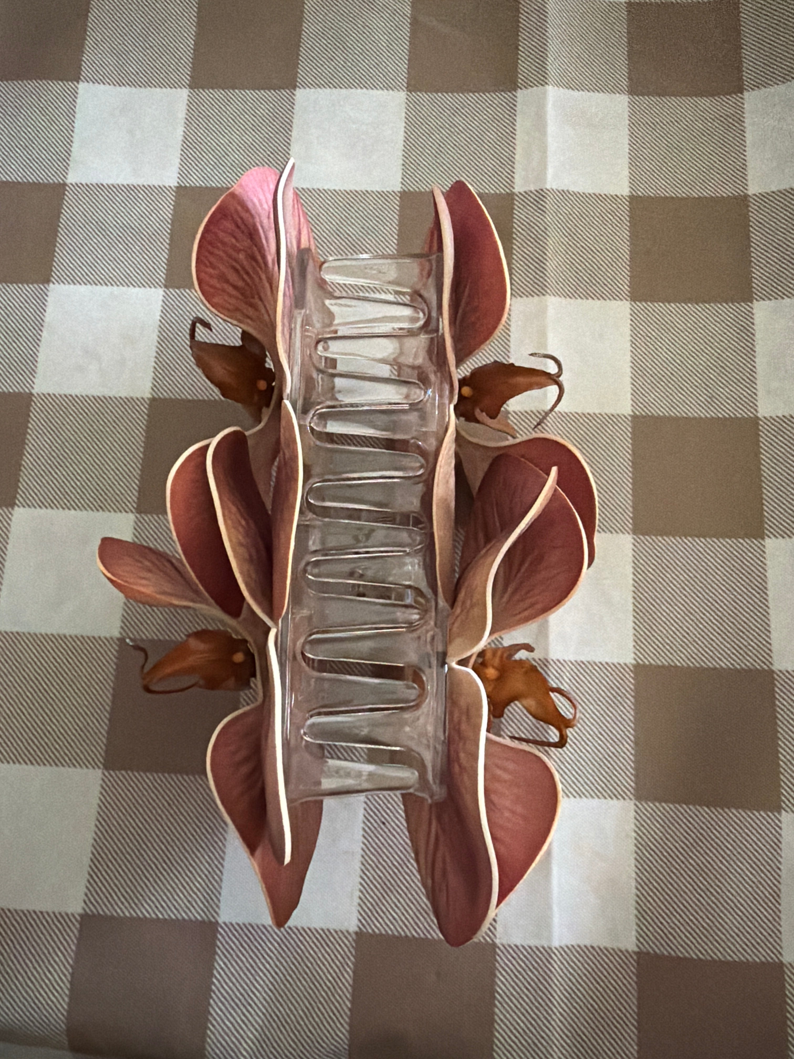 Taupe orchid claw clip