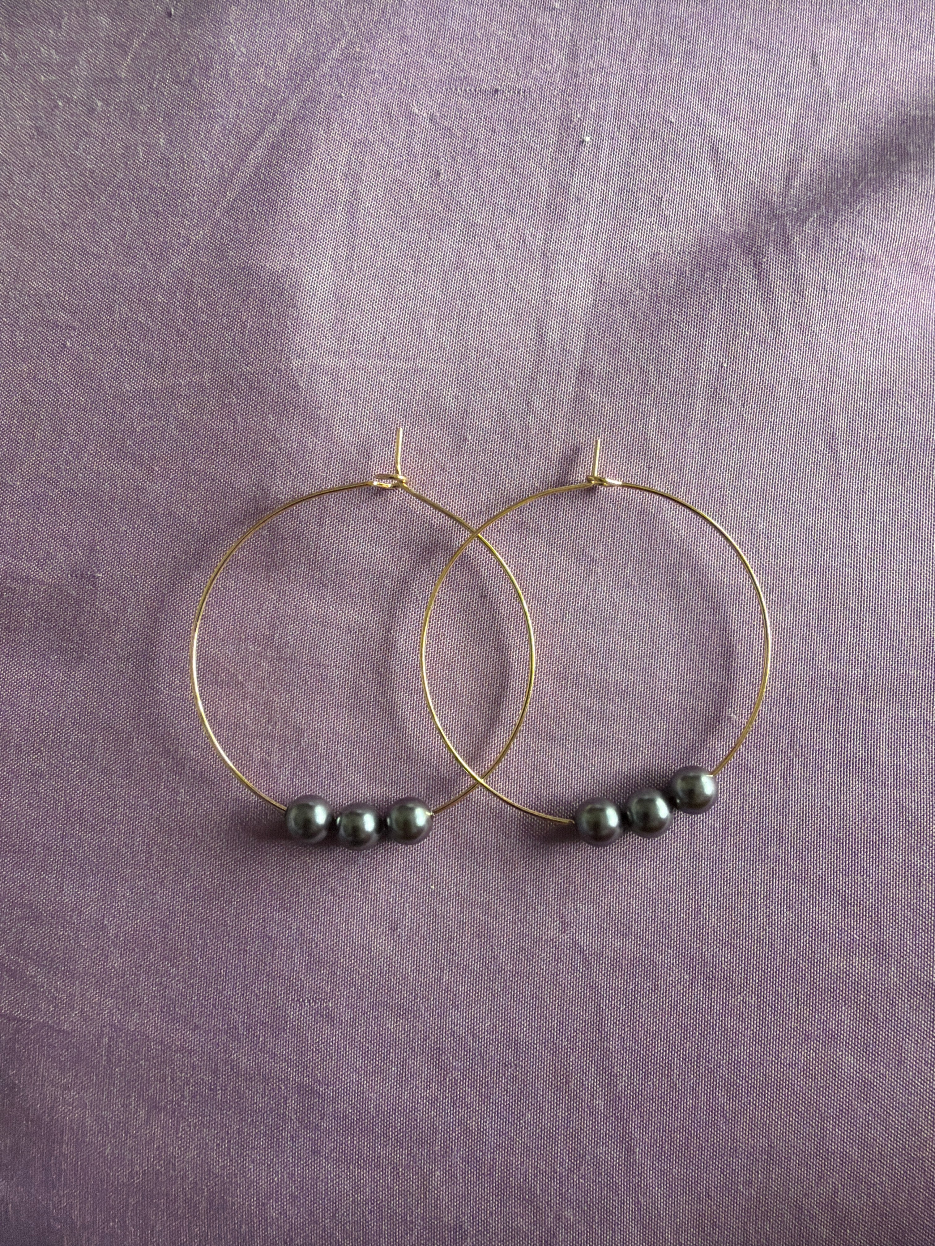 45 mm Pearl hoop earrings