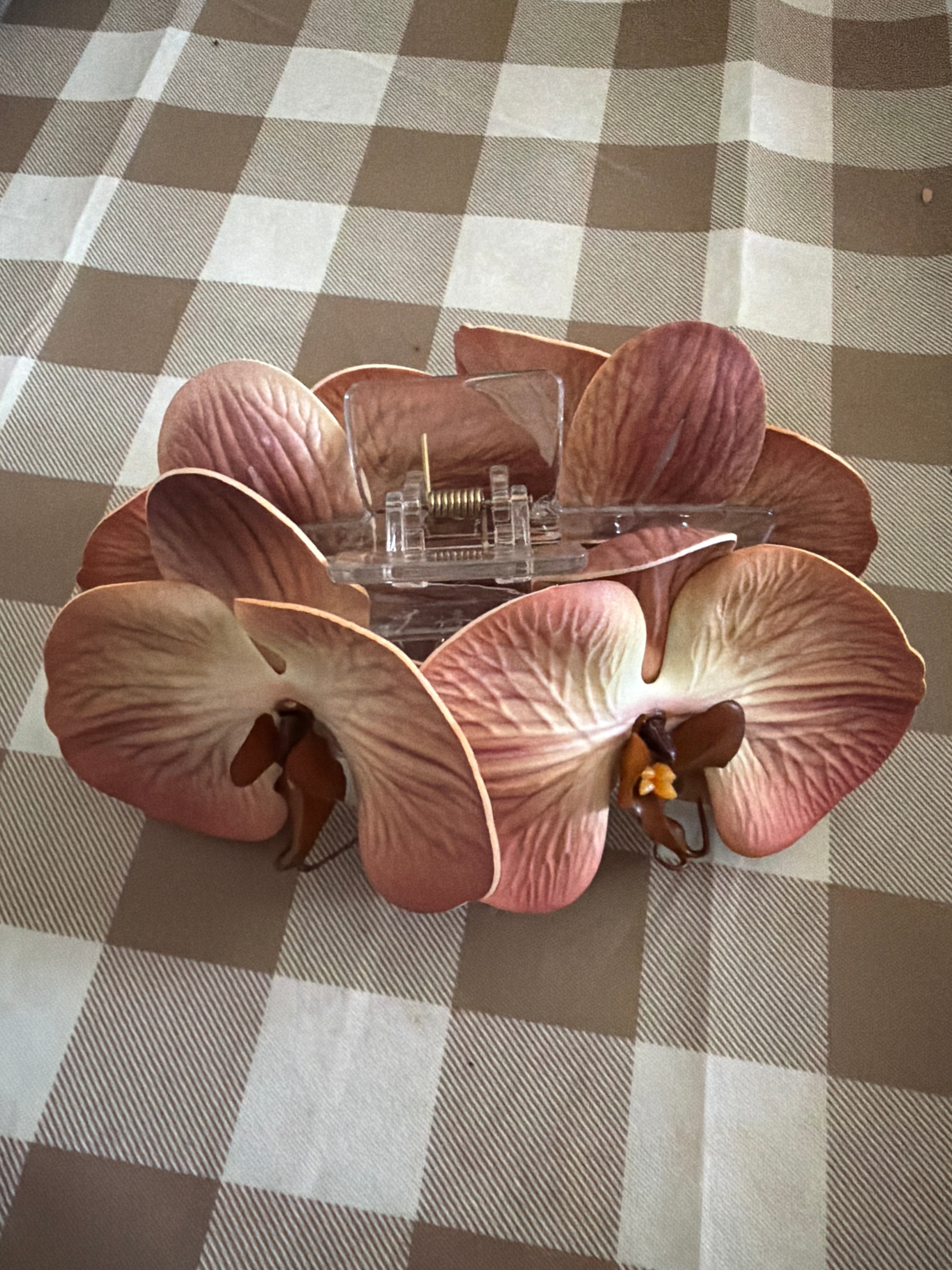 Taupe orchid claw clip